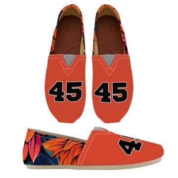 Orange Floral Graffiti Casual