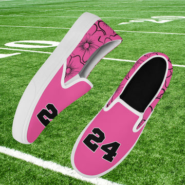 Rose Pink Floral Slip On