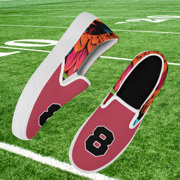 Raspberry Floral Graffiti Slip On