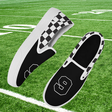 Black Checkerboard Slip On
