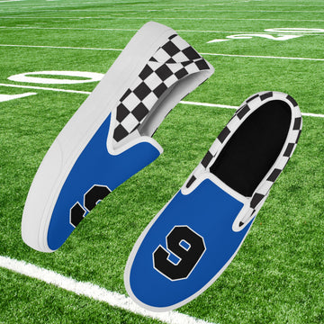 Blue Checkerboard Slip On