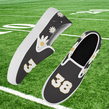 Black Daisy Slip On