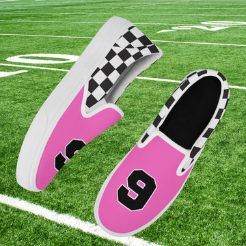 Pink Checkerboard Slip On