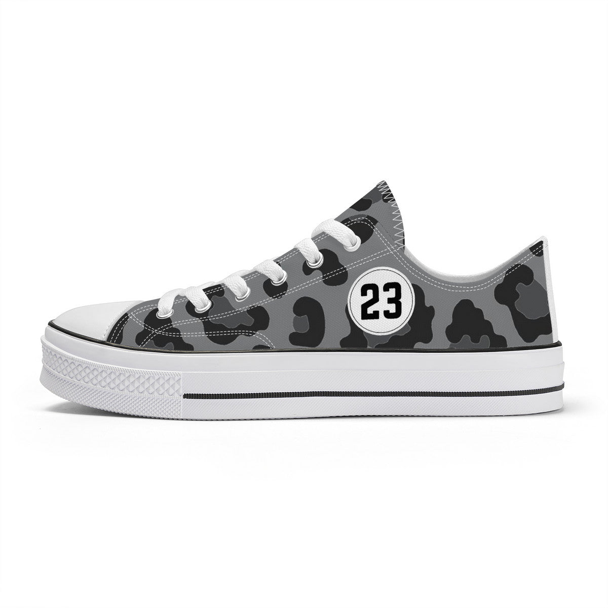 Grey Leopard Low Top
