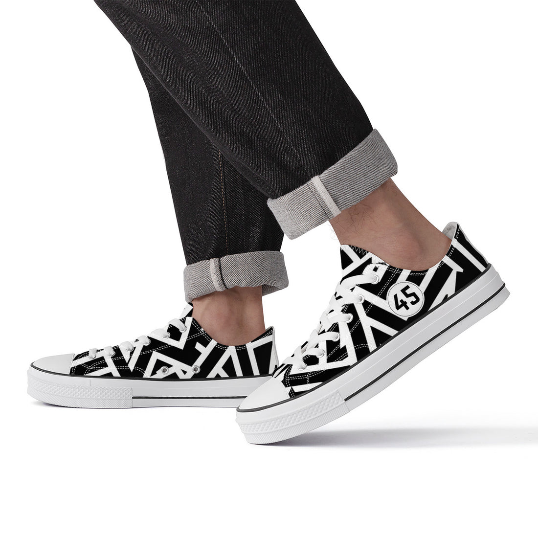 Black & White Lines Low Top