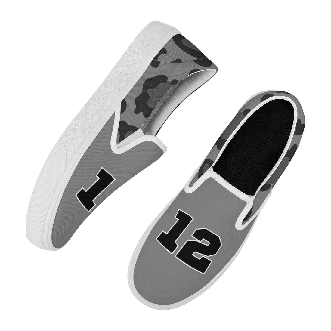 Gray Leopard Slip On