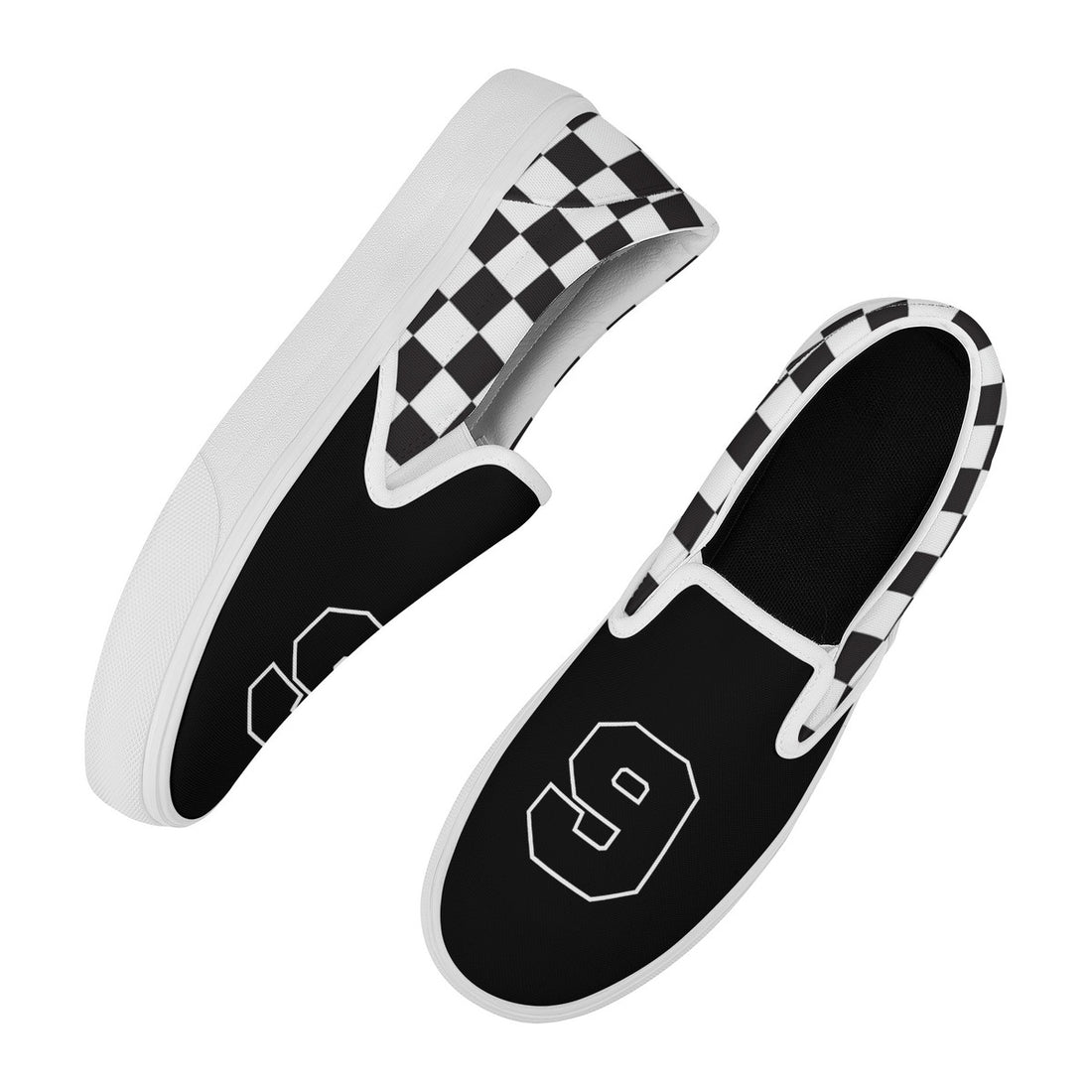 Black Checkerboard Slip On