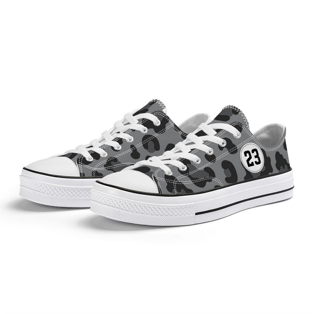 Grey Leopard Low Top