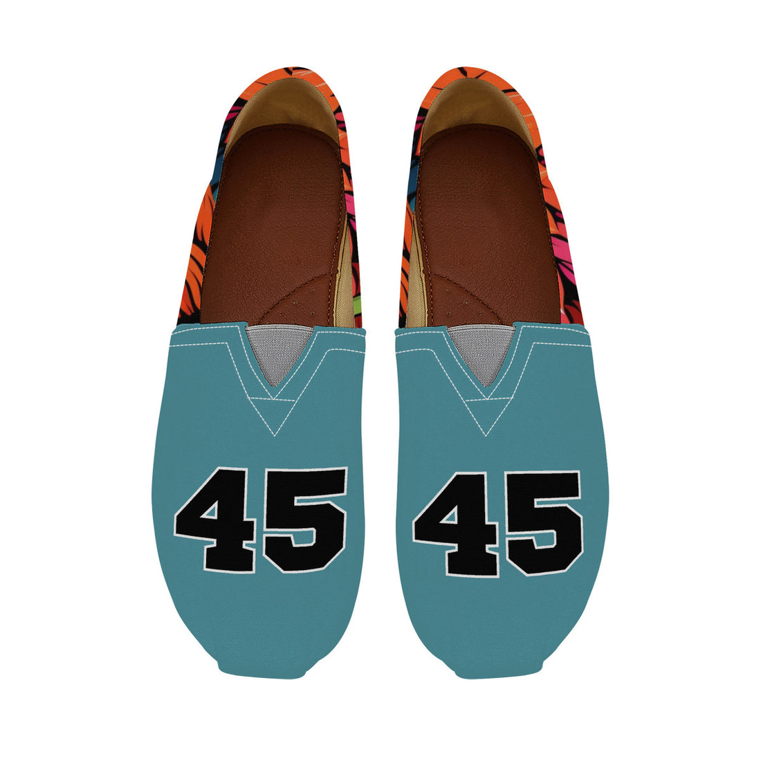 Teal Floral Graffiti Casual
