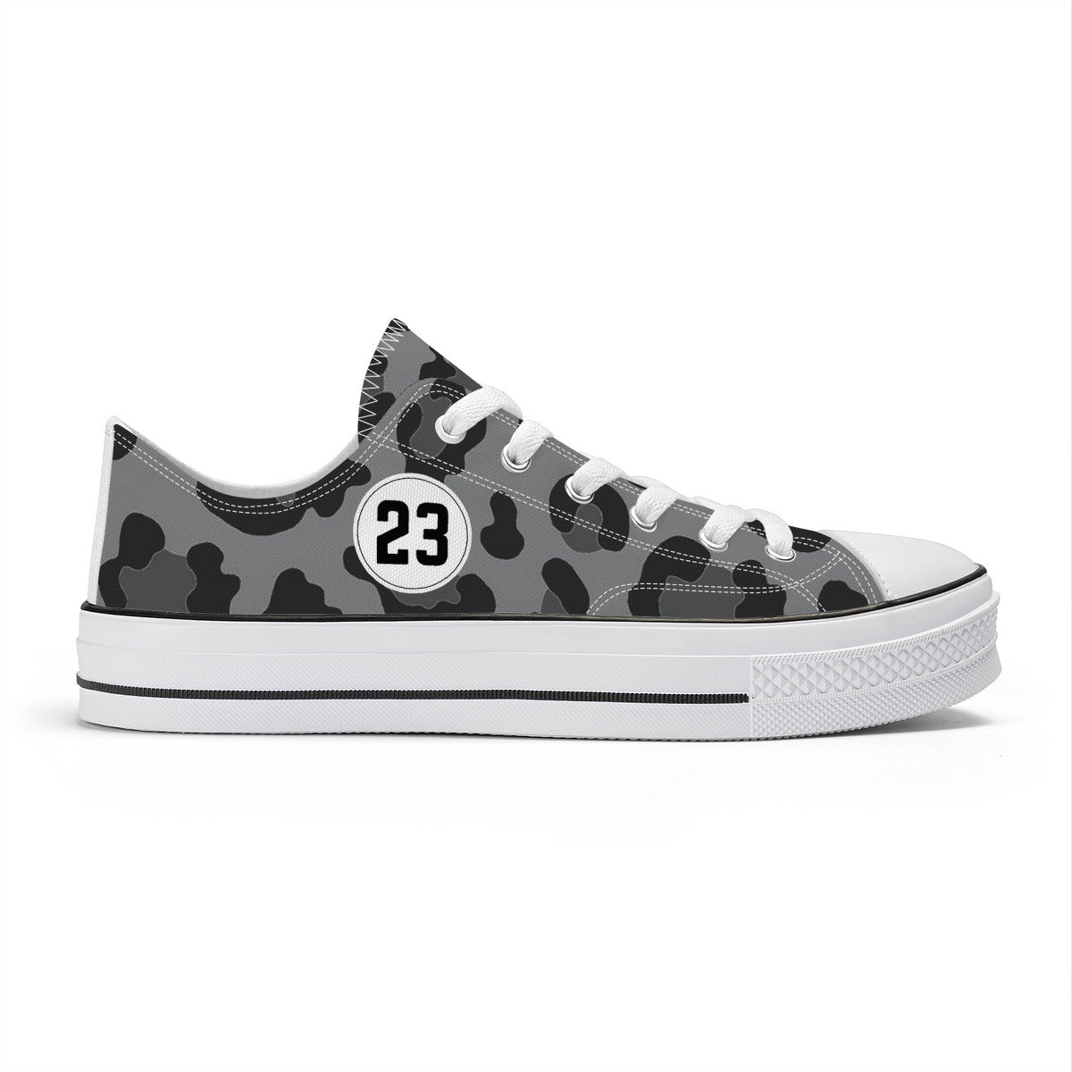 Grey Leopard Low Top