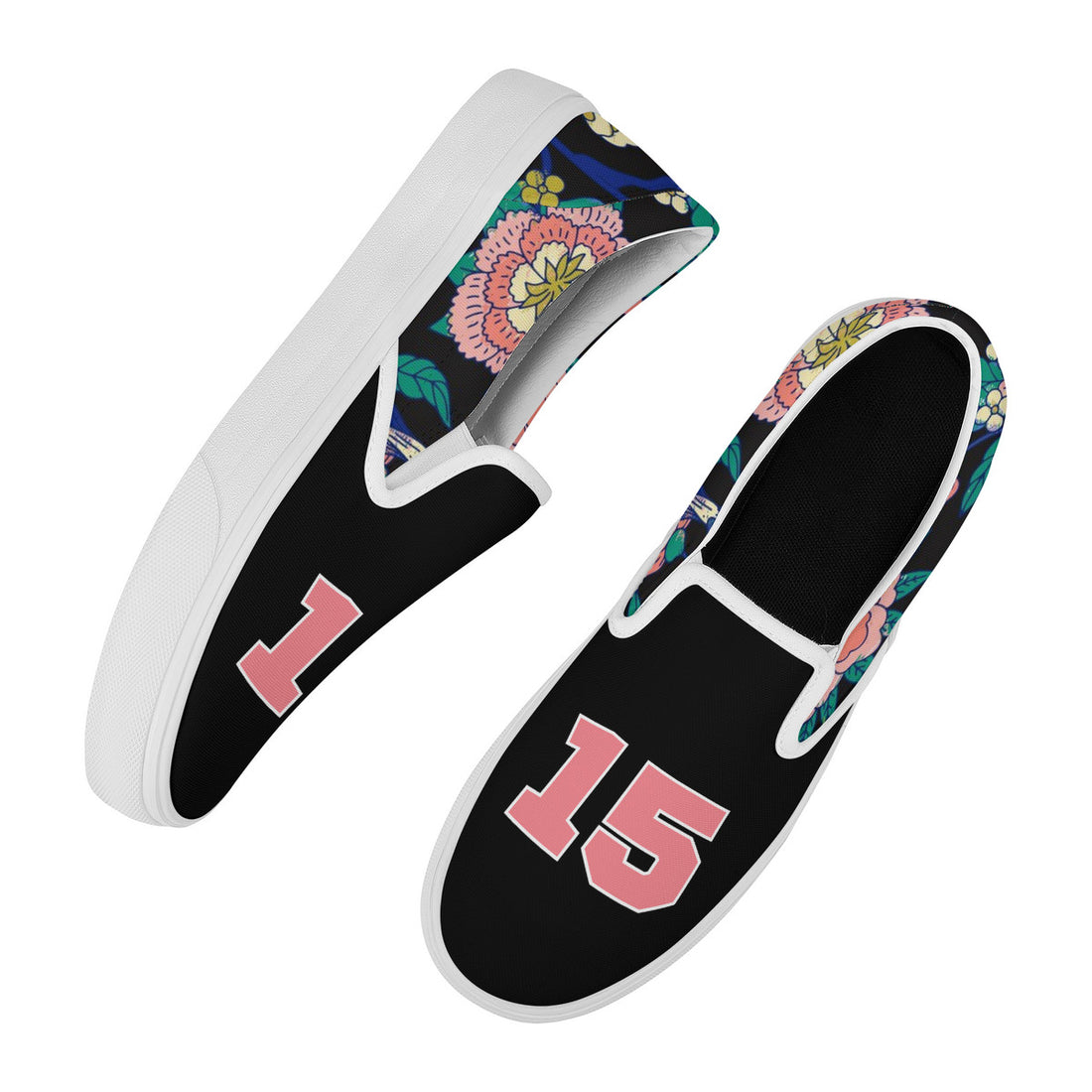 Black Chinoiserie Bird Slip On